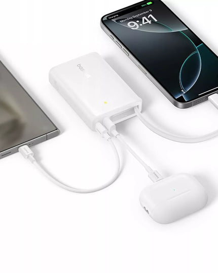 Išorinė baterija BASEUS PicoGo 10000 mAh 45 W USB-C USB-A LED su integruotu laidu