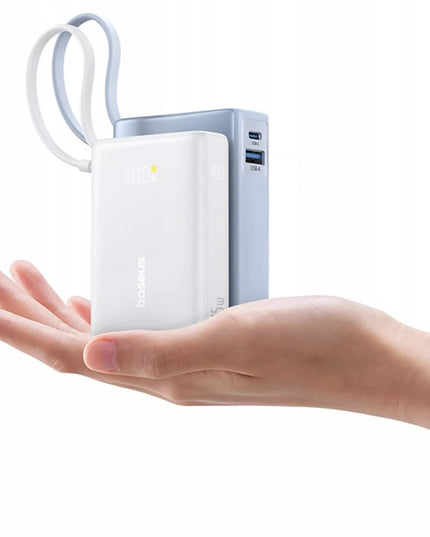 Išorinė baterija BASEUS PicoGo 10000 mAh 45 W USB-C USB-A LED su integruotu laidu