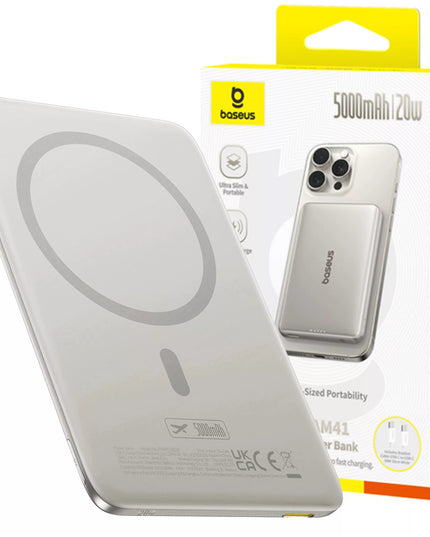 BASEUS indukcinis „Power Bank“ 5000 mAh 20W MagSafe greitas įkrovimas + laidas