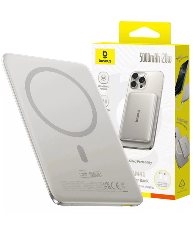 BASEUS indukcinis „Power Bank“ 5000 mAh 20W MagSafe greitas įkrovimas + laidas
