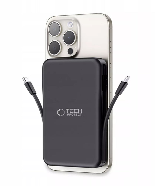 POWER BANK 15W 10000MAH SKIRTAS MAGSAFE + LIGHTNING + TYPE-C KABELIS