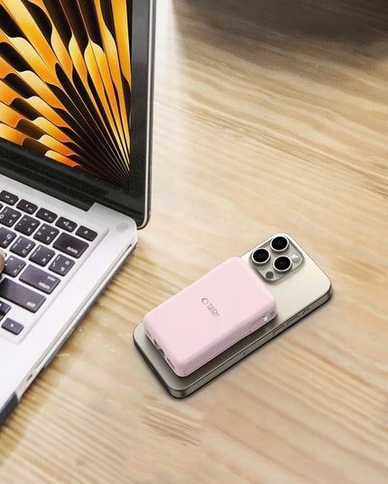 Išorinė baterija POWERBANK 15W 10000mAh su MagSafe + Lightning + Type-C laidais