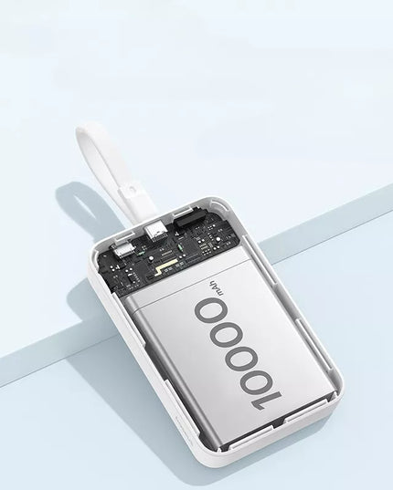 BASEUS 10000mAh 30W USB-C MagSafe išorinis akumuliatorius su laidu ir belaidžiu įkrovimu