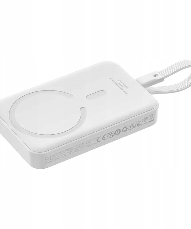 BASEUS 10000mAh 30W USB-C MagSafe išorinis akumuliatorius su laidu ir belaidžiu įkrovimu