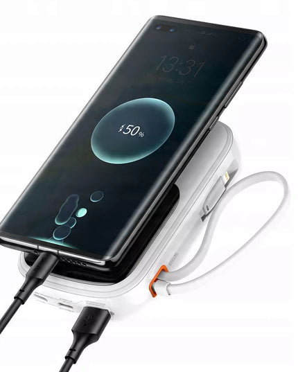 Baseus 10000 mAh 22,5 W universalus nešiojamas įkroviklis su USB-C ir USB-A jungtimis bei USB-C laidu
