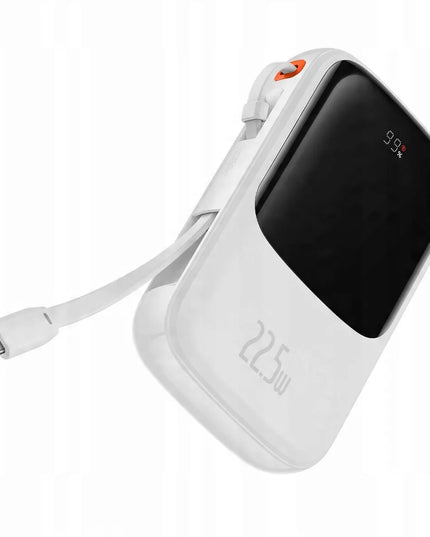 Baseus 10000 mAh 22,5 W universalus nešiojamas įkroviklis su USB-C ir USB-A jungtimis bei USB-C laidu