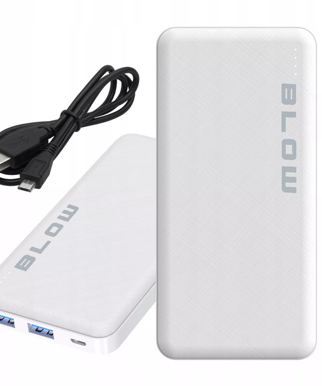 BLOW 10000 mAh išorinė baterija Power Bank USB greitas įkrovimas talpi su USB-C laidu komplektas