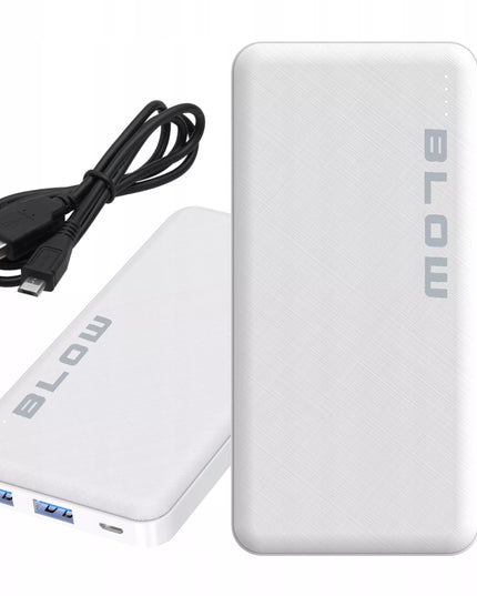 BLOW 10000 mAh išorinė baterija Power Bank USB greitas įkrovimas talpi su USB-C laidu komplektas