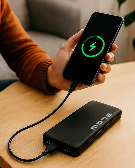 Išorinė baterija 10000 mAh BLOW Powerbank USB galinga talpi greito įkrovimo USB-C kabelis rinkinys
