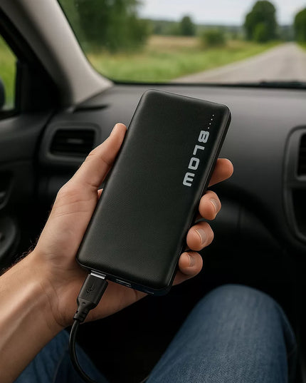 Išorinė baterija 10000 mAh BLOW Powerbank USB galinga talpi greito įkrovimo USB-C kabelis rinkinys
