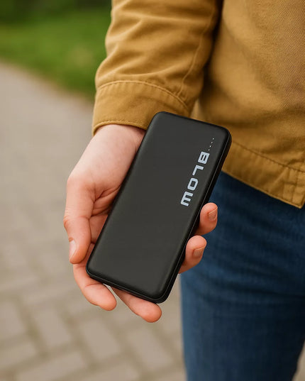 Išorinė baterija 10000 mAh BLOW Powerbank USB galinga talpi greito įkrovimo USB-C kabelis rinkinys