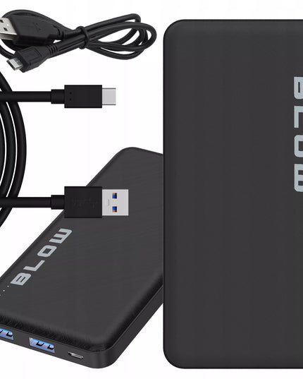 Išorinė baterija 10000 mAh BLOW Powerbank USB galinga talpi greito įkrovimo USB-C kabelis rinkinys