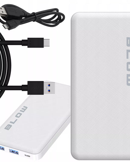 BLOW 10000 mAh išorinė baterija Power Bank USB greitas įkrovimas talpi su USB-C laidu komplektas