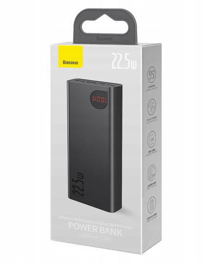 POWERBANK 20000 MAH BASEUS 22.5W USB-A USB-C PD QC Greitas įkrovimas + Kabelis