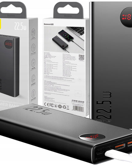 POWERBANK 20000 MAH BASEUS 22.5W USB-A USB-C PD QC Greitas įkrovimas + Kabelis