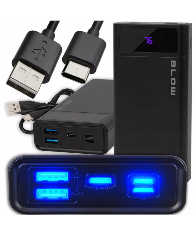 Išorinė baterija Powerbank 20000 mAh 22,5W Power Bank QC PD USB-C greitas, saugus, talpus