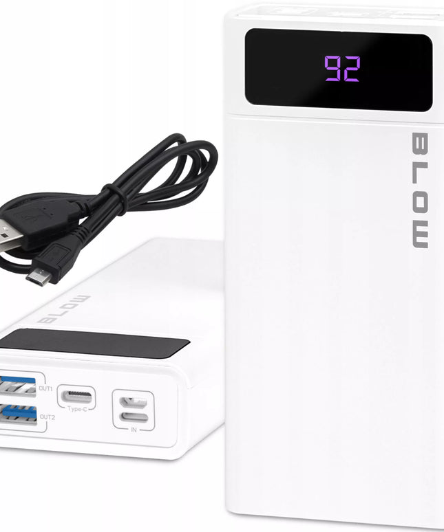 Išorinė baterija (powerbank) 20000 mAh 22,5W, greitasis įkrovimas QC PD, USB-C, kabelis komplekte
