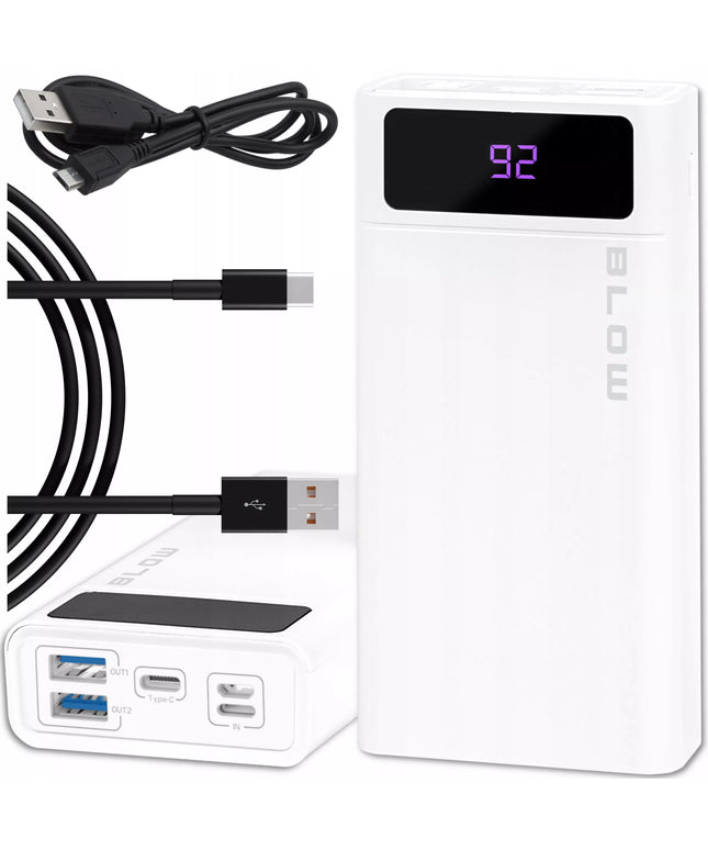 Išorinė baterija (powerbank) 20000 mAh 22,5W, greitasis įkrovimas QC PD, USB-C, kabelis komplekte