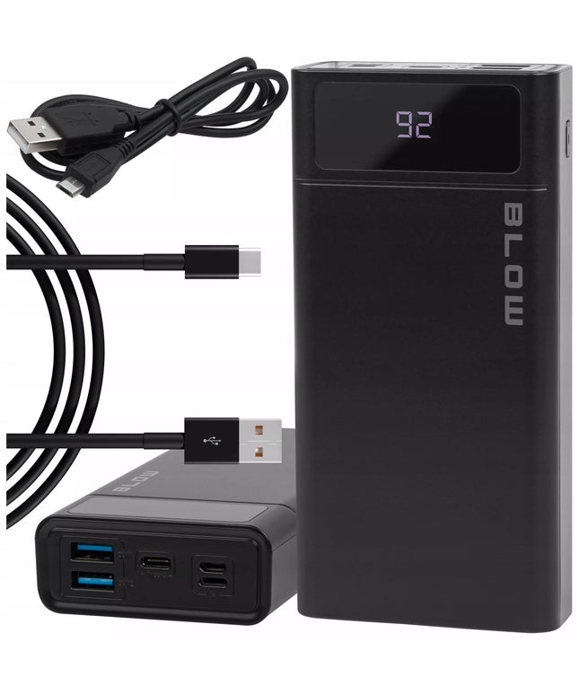 20000 mAh 22,5W „Powerbank“ su greituoju įkrovimu QC PD USB-C ir USB-C kabeliu
