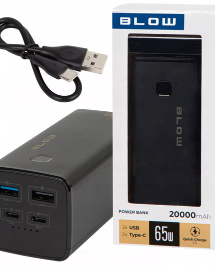 Išorinė baterija (powerbank) 20000 mAh 65W QC3.0 PD USB-C skirta nešiojamiems kompiuteriams