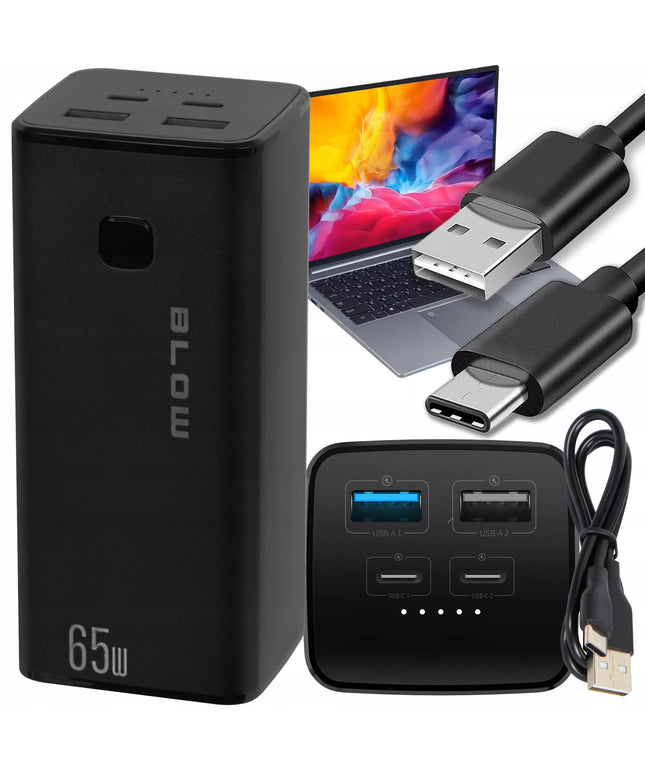 Išorinė baterija (powerbank) 20000 mAh 65W QC3.0 PD USB-C skirta nešiojamiems kompiuteriams