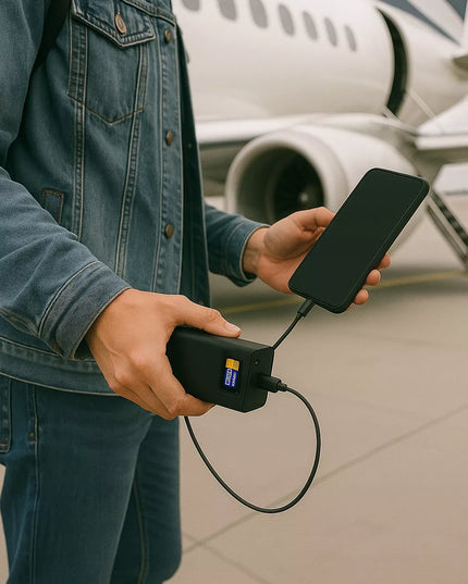 Išorinė baterija BLOW 27000 mAh 140W QC PD USB-C LCD, skirta nešiojamiesiems kompiuteriams ir lėktuvams