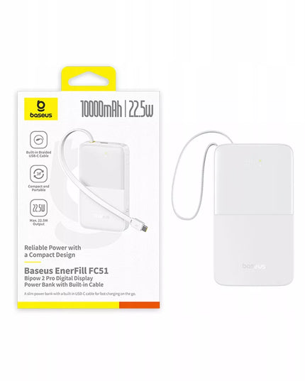 Išorinė baterija BASEUS 10000 mAh 22.5W Bipow2 Pro POWER BANK GREITAS ĮKROVIMAS