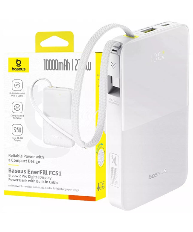 Išorinė baterija BASEUS 10000 mAh 22.5W Bipow2 Pro POWER BANK GREITAS ĮKROVIMAS