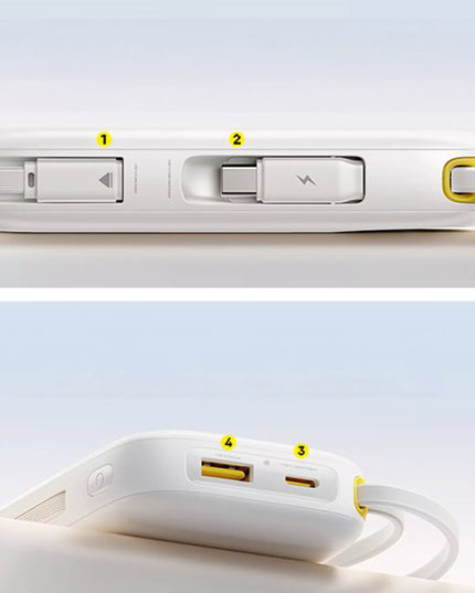 BASEUS išorinė baterija 10000 mAh 22.5W USB-C LIGHTNING USB-A su greituoju įkrovimu