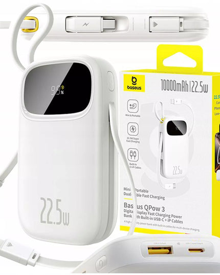 BASEUS išorinė baterija 10000 mAh 22.5W USB-C LIGHTNING USB-A su greituoju įkrovimu