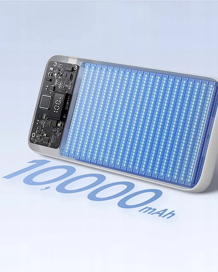 BASEUS išorinė baterija 10000 mAh 22,5W su integruotais USB-C ir Lightning laidais
