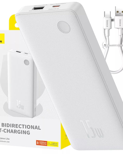 BASEUS 10000 mAh išorinė baterija (powerbank) USB-C USB-A 15W saugi + USB-A USB-C laidas