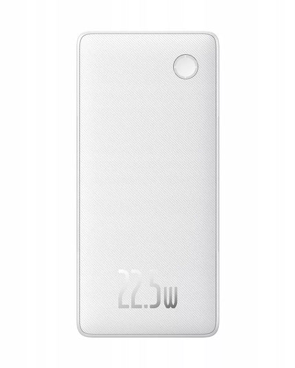 BASEUS išorinė baterija 10000mAh 22,5W su USB-C ir Lightning laidais, skirta iPhone ir Android