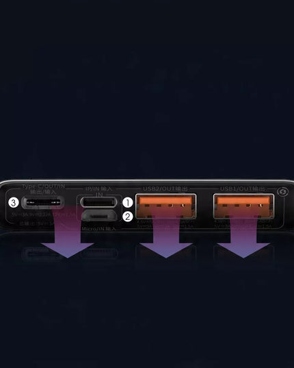 BASEUS išorinė baterija 10000mAh 22.5W greitas įkrovimas USB USB-C LIGHTNING MICRO