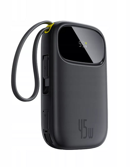 BASEUS išorinė baterija 10000 mAh 45 W USB su laidais USB-C ir LIGHTNING