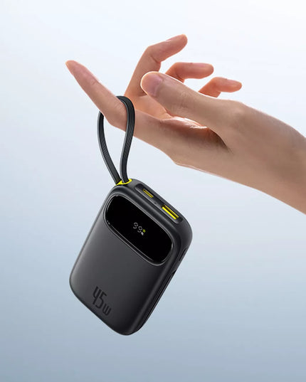 BASEUS išorinė baterija 10000 mAh 45 W USB su laidais USB-C ir LIGHTNING