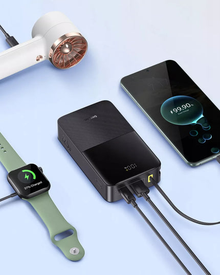 BASEUS 20000 mAh 22.5W nešiojamas įkroviklis su USB-C laidu BIPOW PRO