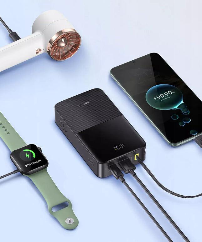 BASEUS 20000 mAh 22.5W nešiojamas įkroviklis su USB-C laidu BIPOW PRO