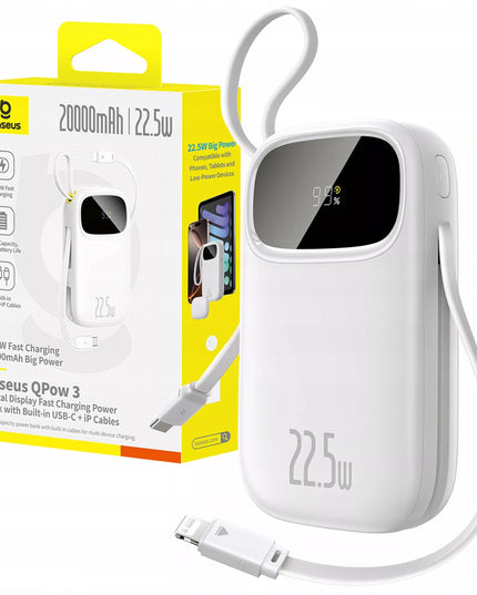 BASEUS POWERBANK 20000mAh 22.5W USB-C LIGHTNING GREITAS ĮKROVIMAS