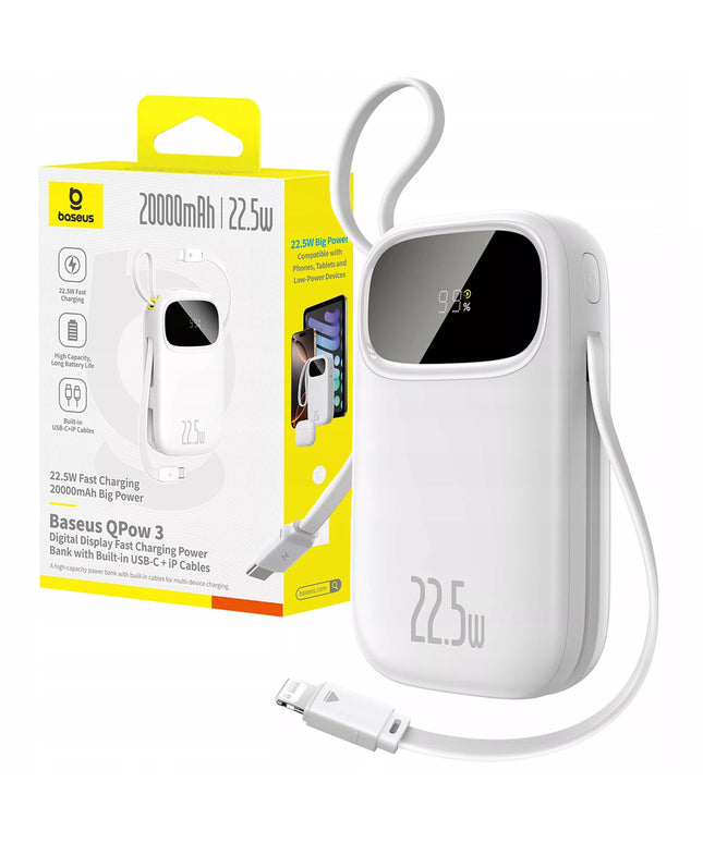 BASEUS POWERBANK 20000mAh 22.5W USB-C LIGHTNING GREITAS ĮKROVIMAS