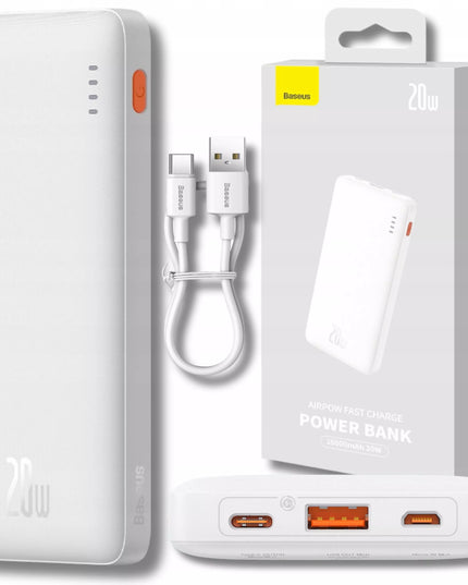 BASEUS 20W 10000mAh galios bankas su greituoju įkrovimu Airpow USB kabelis USB-C