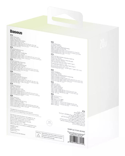 BASEUS 20W 5200mAh išorinė baterija su integruotu Lightning laidu