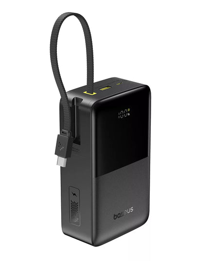 BASEUS išorinė baterija 30000 mAh 22.5W greitas įkrovimas USB-A USB-C + USB-C laidas