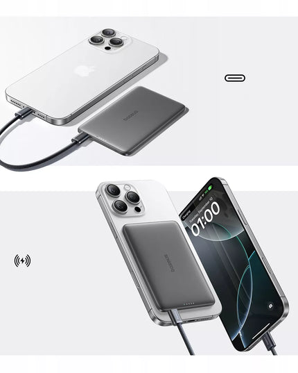 BASEUS 5000 mAh 20W belaidis MagSafe išorinis akumuliatorius (powerbank) greitas įkrovimas + USB-C laidas