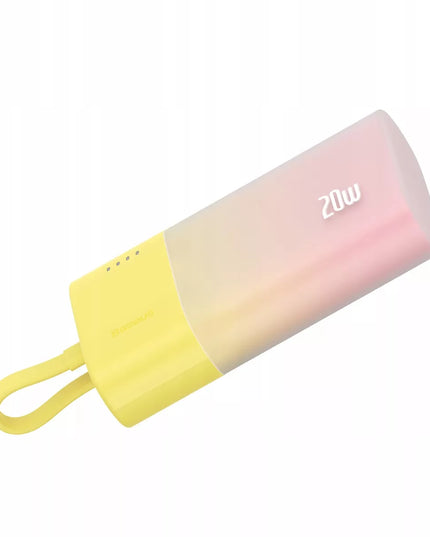 BASEUS išorinė baterija 5200mAh 20W galingas power bank su integruotu Lightning laidu