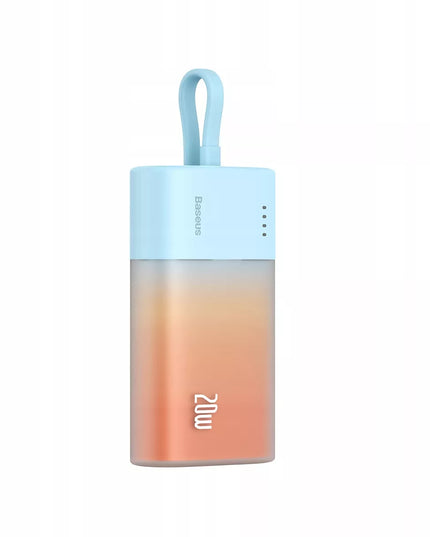 BASEUS išorinė baterija 5200mAh 20W galinga su integruotu Lightning laidu