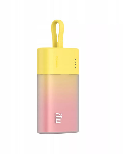 BASEUS išorinė baterija 5200mAh 20W galingas power bank su integruotu Lightning laidu
