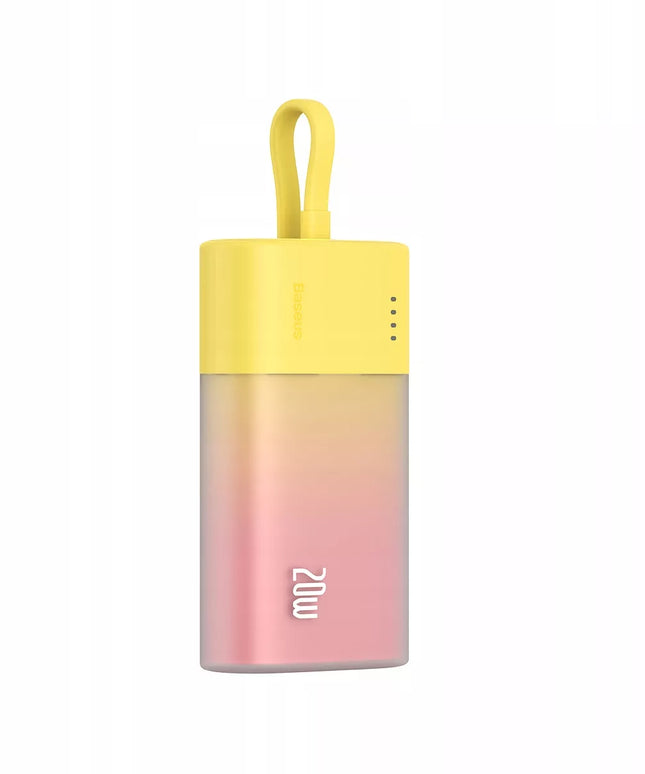 BASEUS išorinė baterija 5200mAh 20W galingas power bank su integruotu Lightning laidu