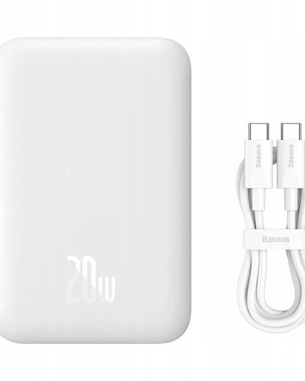 Išorinė baterija (powerbank) BASEUS AIRPOW 6000mAh 20W magnetinė + USB-C į USB-C laidas 30cm