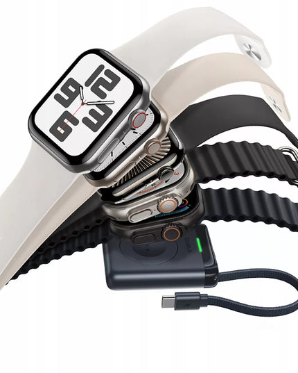 Baseus 5W išorinė baterija skirta Watch 1-10, SE, SE 2, Ultra, Ultra 2 su USB-C laidu